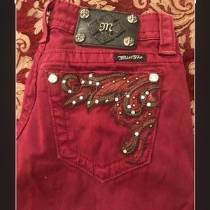 MissMe Red Skinny Jeans Size 26